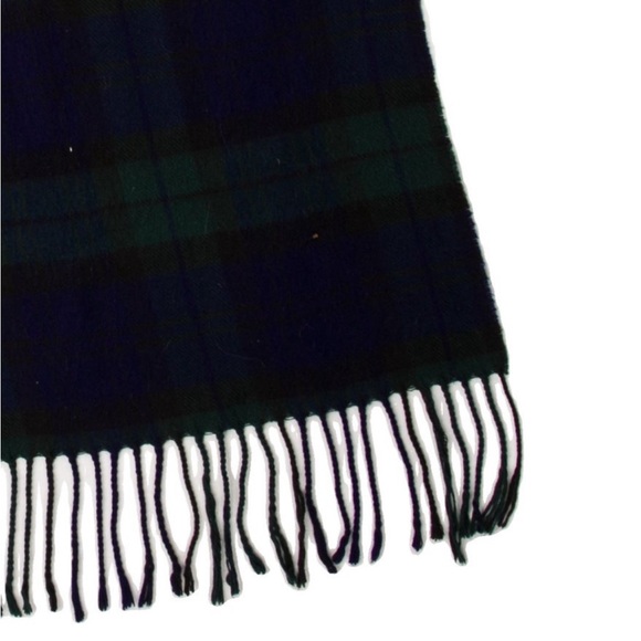 *RESERVED* DIOR MONSIEUR Men's Blue & Green Tartan Scarf - Picture 2 of 3
